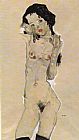 Standing nude young girl by Egon Schiele